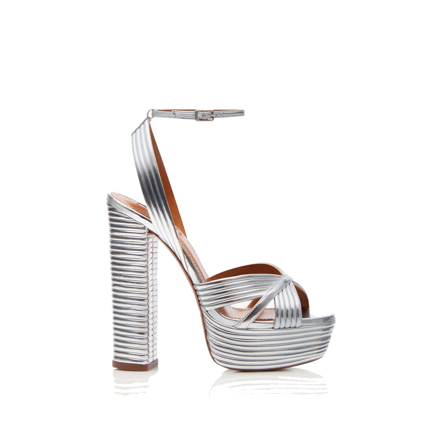 Sephyr Ariana Silver Pleated Platform Heels